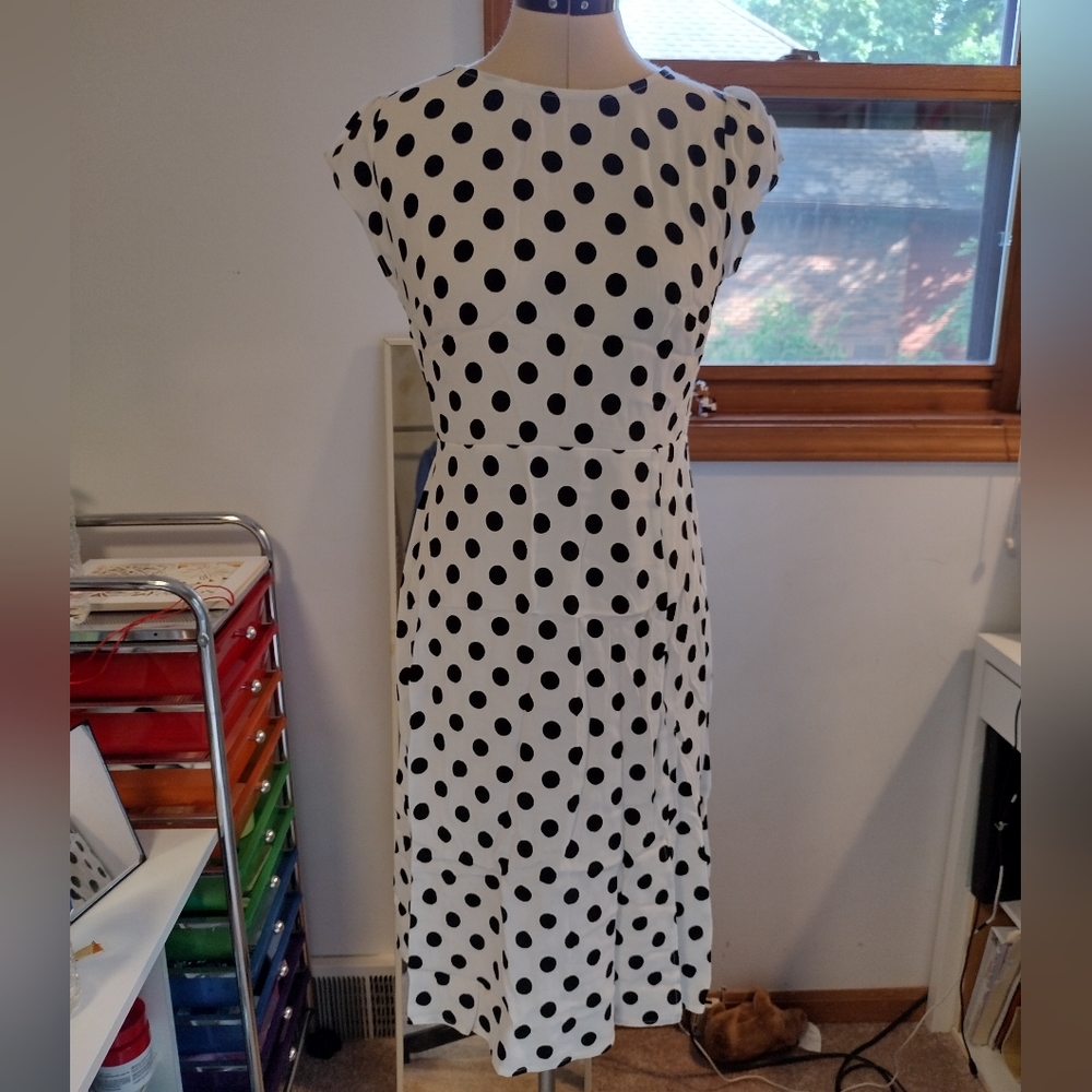 NWT LOFT Polka Dot Dress Size 4 Petite
